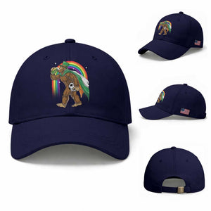 Funny Bigfoot Drinking Beer Baseball Cap St Patricks Day Soccer Lover TS12 Baseball Cap Universal Fit Dark Blue Print Your Wear