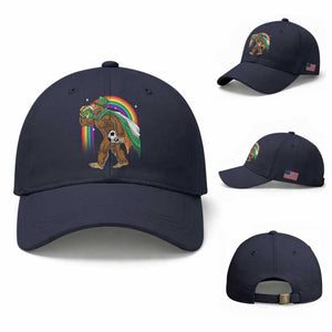 Funny Bigfoot Drinking Beer Baseball Cap St Patricks Day Soccer Lover TS12 Baseball Cap Universal Fit Navy Print Your Wear