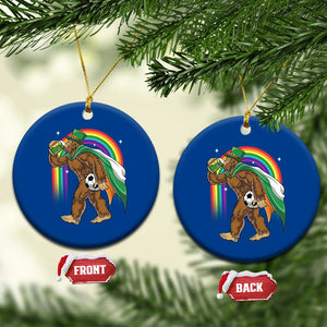 Funny Bigfoot Drinking Beer Ceramic Ornament St Patricks Day Soccer Lover TS12 1pc Blue Print Your Wear
