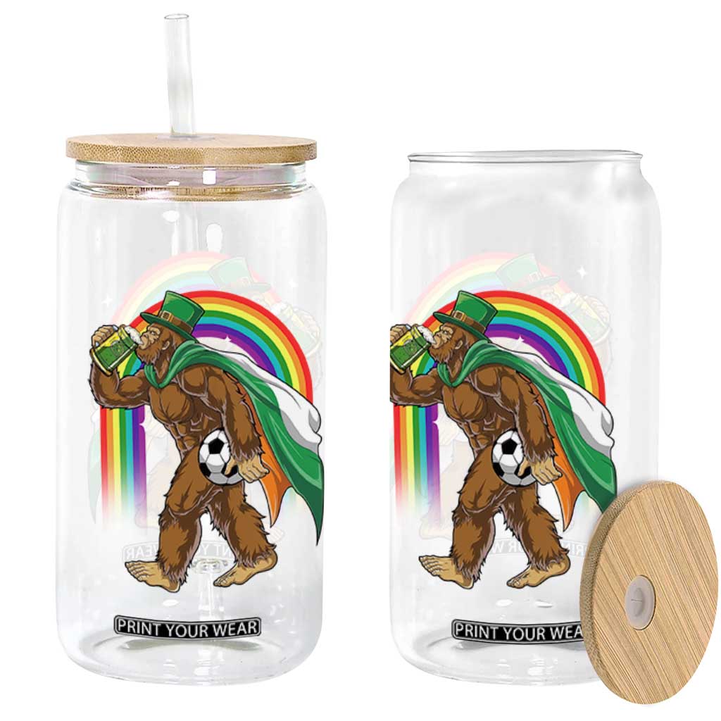 Funny Bigfoot Drinking Beer Glass Can St Patricks Day Soccer Lover TS12 Print Your Wear