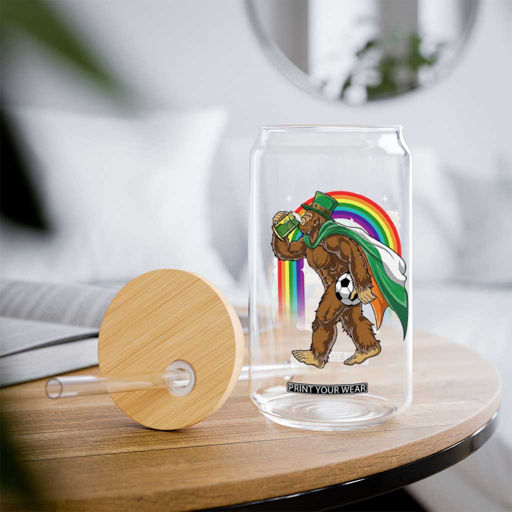Funny Bigfoot Drinking Beer Glass Can St Patricks Day Soccer Lover TS12 Print Your Wear