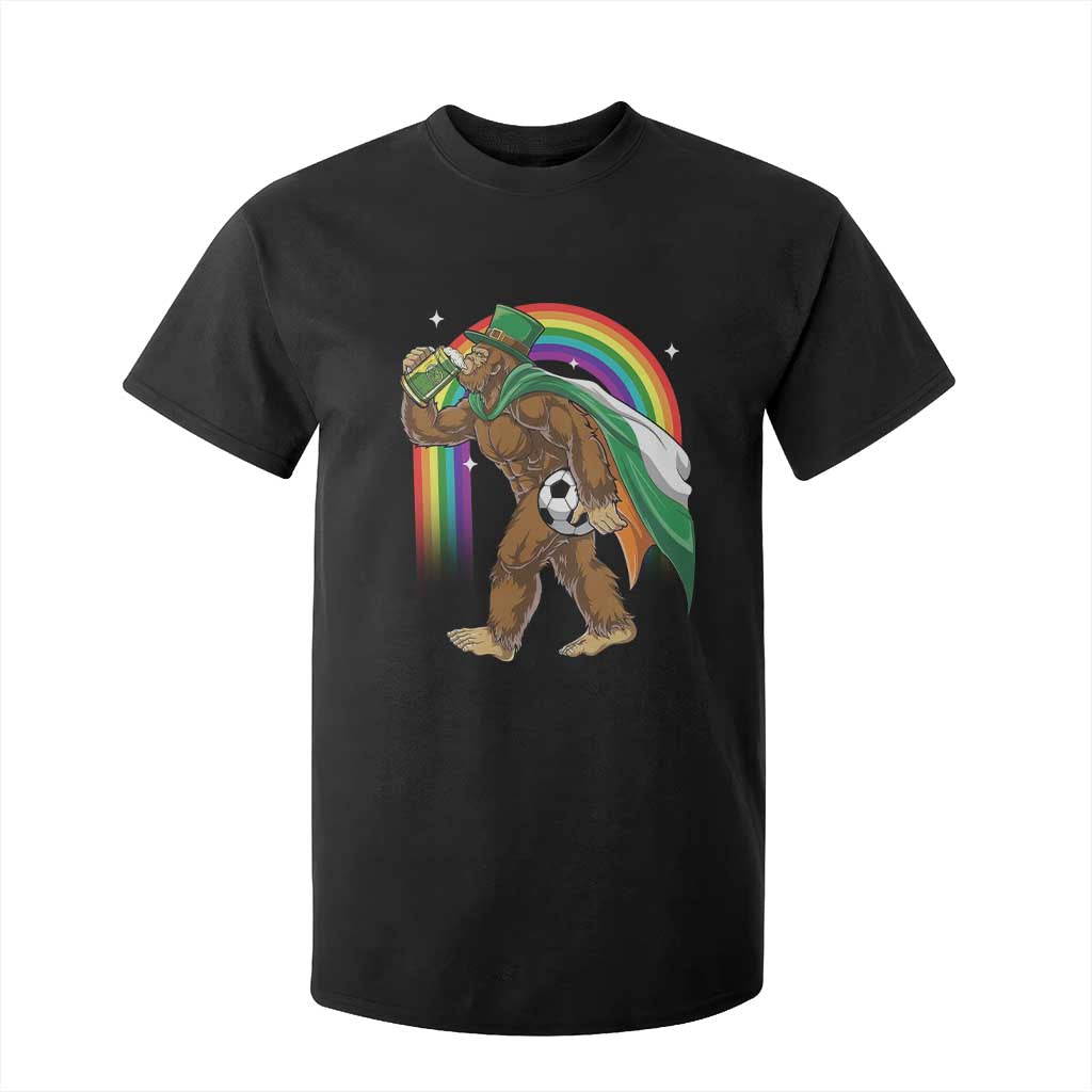 Funny Bigfoot Drinking Beer T Shirt For Kid St Patricks Day Soccer Lover TS12 Black Print Your Wear