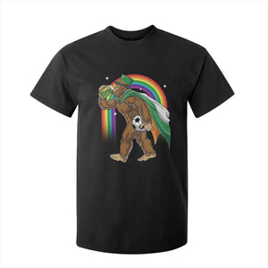 Funny Bigfoot Drinking Beer T Shirt For Kid St Patricks Day Soccer Lover TS12 Black Print Your Wear