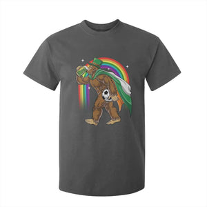 Funny Bigfoot Drinking Beer T Shirt For Kid St Patricks Day Soccer Lover TS12 Dark Heather Print Your Wear