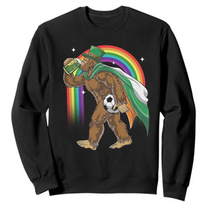 Funny Bigfoot Drinking Beer Sweatshirt St Patricks Day Soccer Lover TS12 Black Print Your Wear