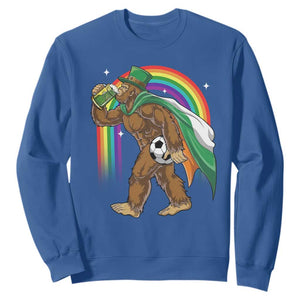 Funny Bigfoot Drinking Beer Sweatshirt St Patricks Day Soccer Lover TS12 Royal Blue Print Your Wear