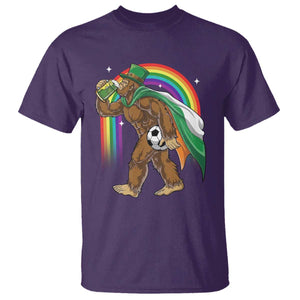 Funny Bigfoot Drinking Beer T Shirt St Patricks Day Soccer Lover TS12 Purple Print Your Wear