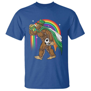 Funny Bigfoot Drinking Beer T Shirt St Patricks Day Soccer Lover TS12 Royal Blue Print Your Wear