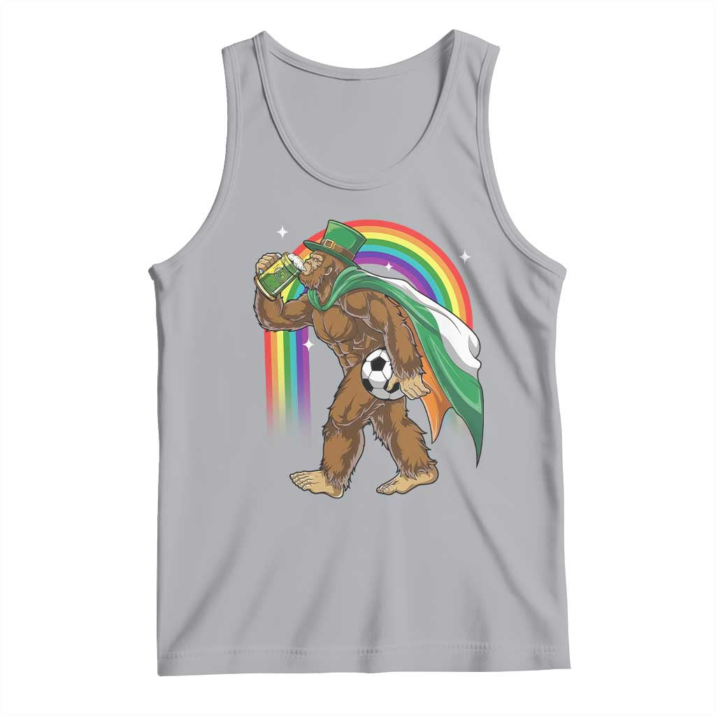 Funny Bigfoot Drinking Beer Tank Top St Patricks Day Soccer Lover TS12 Athletic Heather Print Your Wear