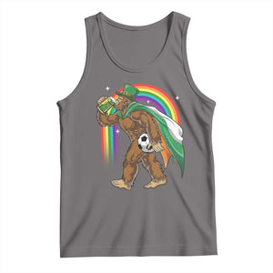 Funny Bigfoot Drinking Beer Tank Top St Patricks Day Soccer Lover TS12 Deep Heather Print Your Wear