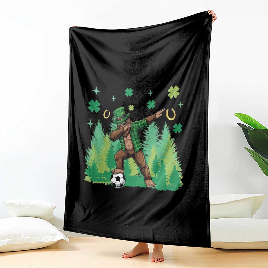 Lucky Sasquatch Soccer Player Throw Blanket Funny St Patricks Day Gift TS12 Print Your Wear