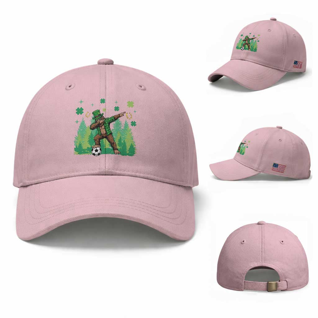 Lucky Sasquatch Soccer Player Baseball Cap Funny St Patricks Day Gift TS12 Baseball Cap Universal Fit Light Pink Print Your Wear