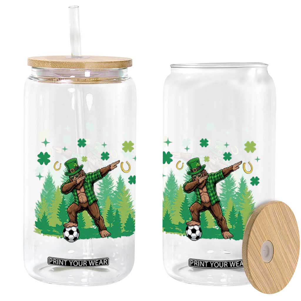 Lucky Sasquatch Soccer Player Glass Can Funny St Patricks Day Gift TS12 Print Your Wear