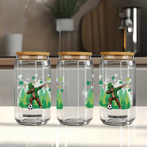 Lucky Sasquatch Soccer Player Glass Can Funny St Patricks Day Gift TS12 Print Your Wear