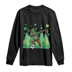 Lucky Sasquatch Soccer Player Long Sleeve Shirt Funny St Patricks Day Gift TS12 Black Print Your Wear
