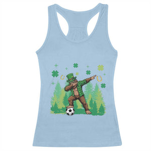Lucky Sasquatch Soccer Player Racerback Tank Top Funny St Patricks Day Gift TS12 Light Blue Print Your Wear