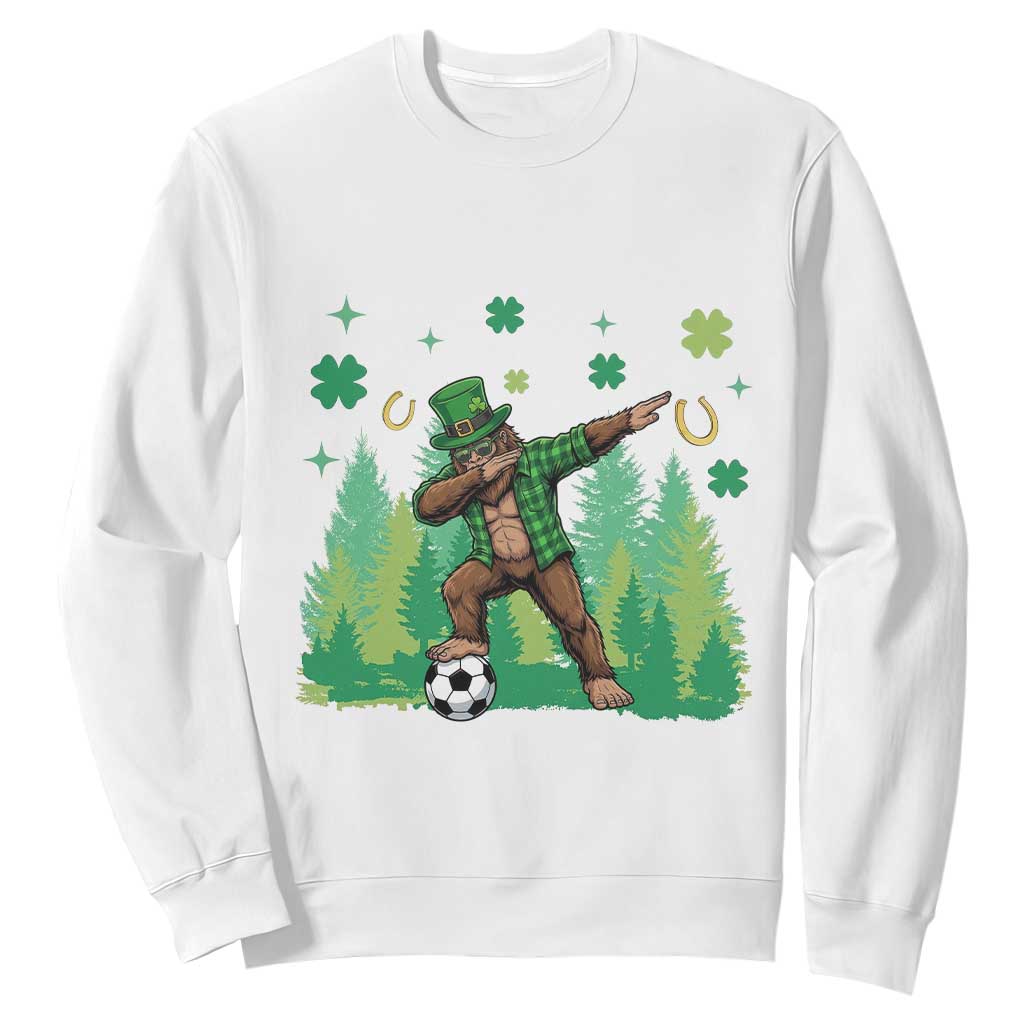 Lucky Sasquatch Soccer Player Sweatshirt Funny St Patricks Day Gift TS12 White Print Your Wear