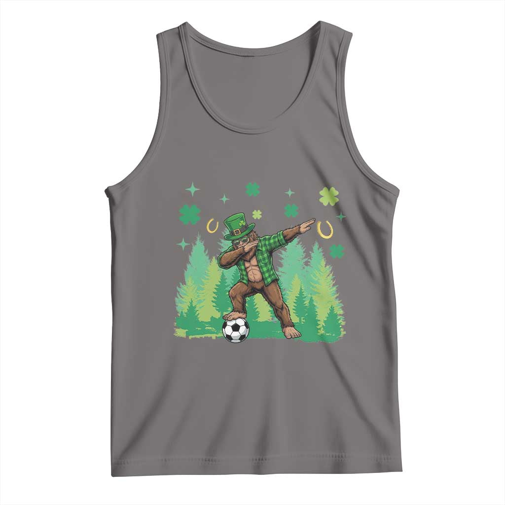 Lucky Sasquatch Soccer Player Tank Top Funny St Patricks Day Gift TS12 Deep Heather Print Your Wear