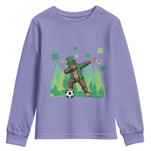 Lucky Sasquatch Soccer Player Youth Sweatshirt Funny St Patricks Day Gift TS12 Violet Print Your Wear