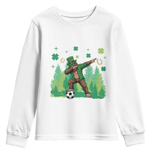 Lucky Sasquatch Soccer Player Youth Sweatshirt Funny St Patricks Day Gift TS12 White Print Your Wear