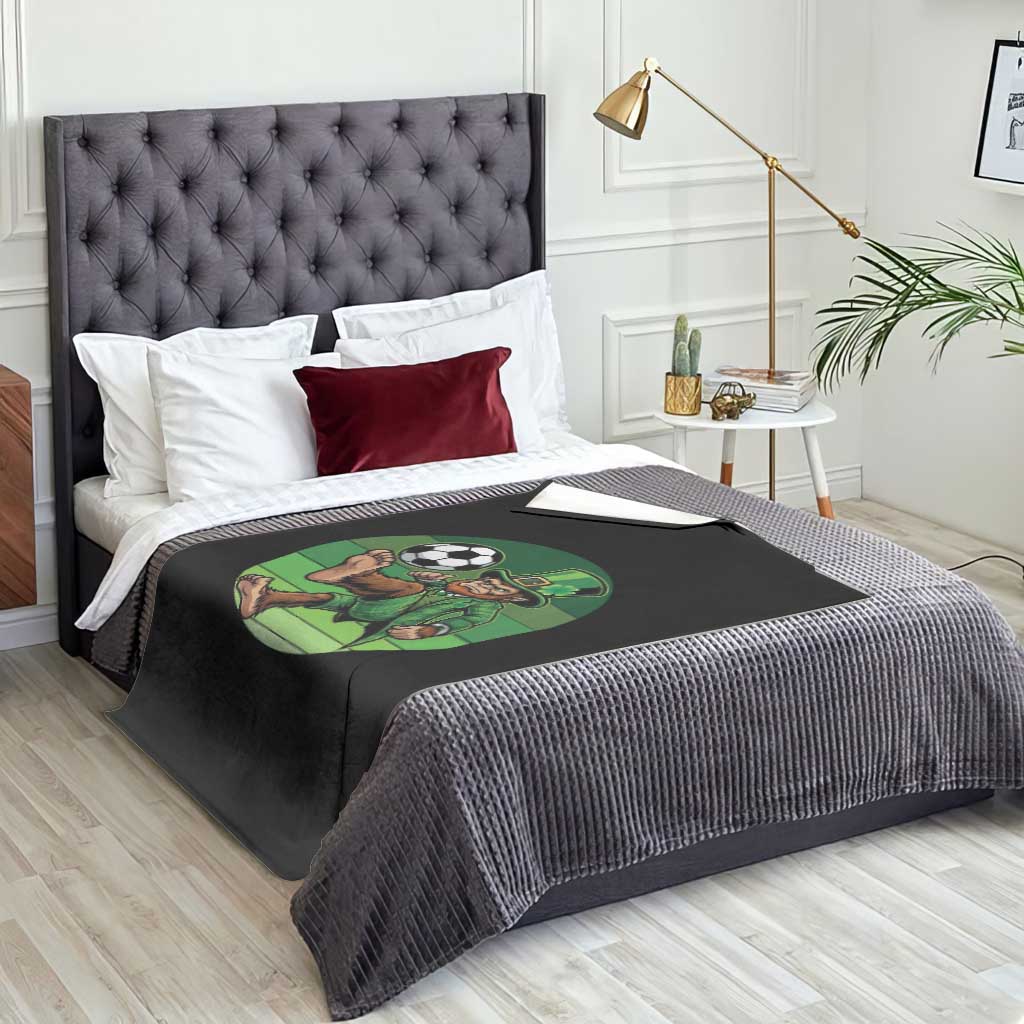 Funny Bigfoot Playing Soccer Throw Blanket St Patricks Day TS12 Print Your Wear
