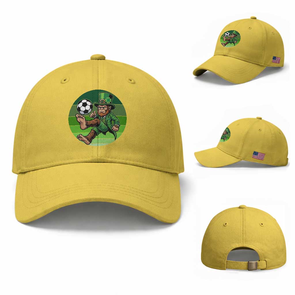 Funny Bigfoot Playing Soccer Baseball Cap St Patricks Day TS12 Baseball Cap Universal Fit Yellow Print Your Wear