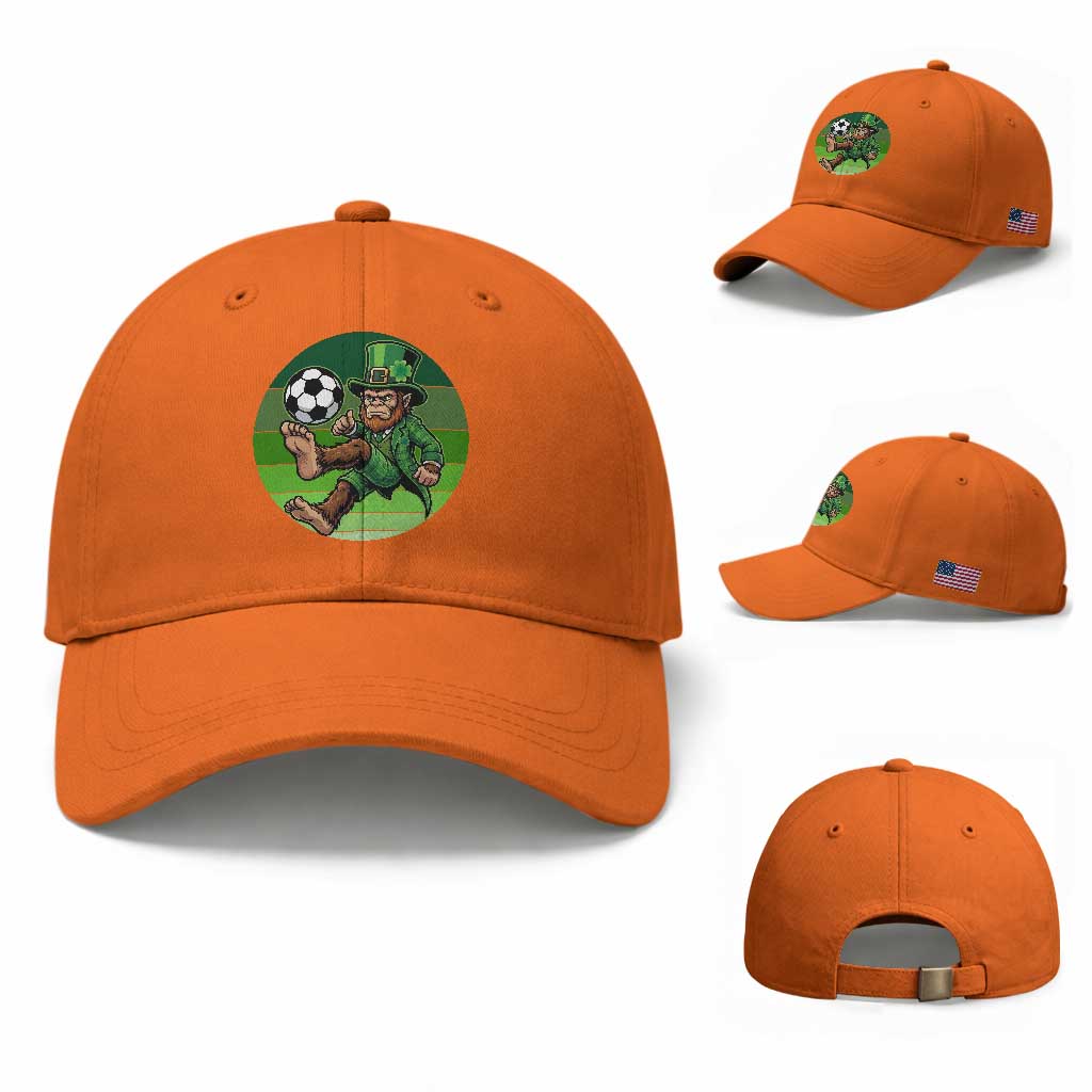Funny Bigfoot Playing Soccer Baseball Cap St Patricks Day TS12 Baseball Cap Universal Fit Orange Print Your Wear
