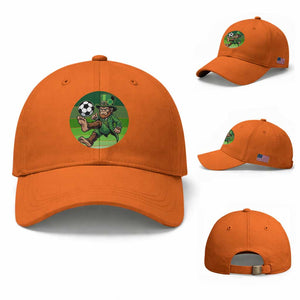 Funny Bigfoot Playing Soccer Baseball Cap St Patricks Day TS12 Baseball Cap Universal Fit Orange Print Your Wear