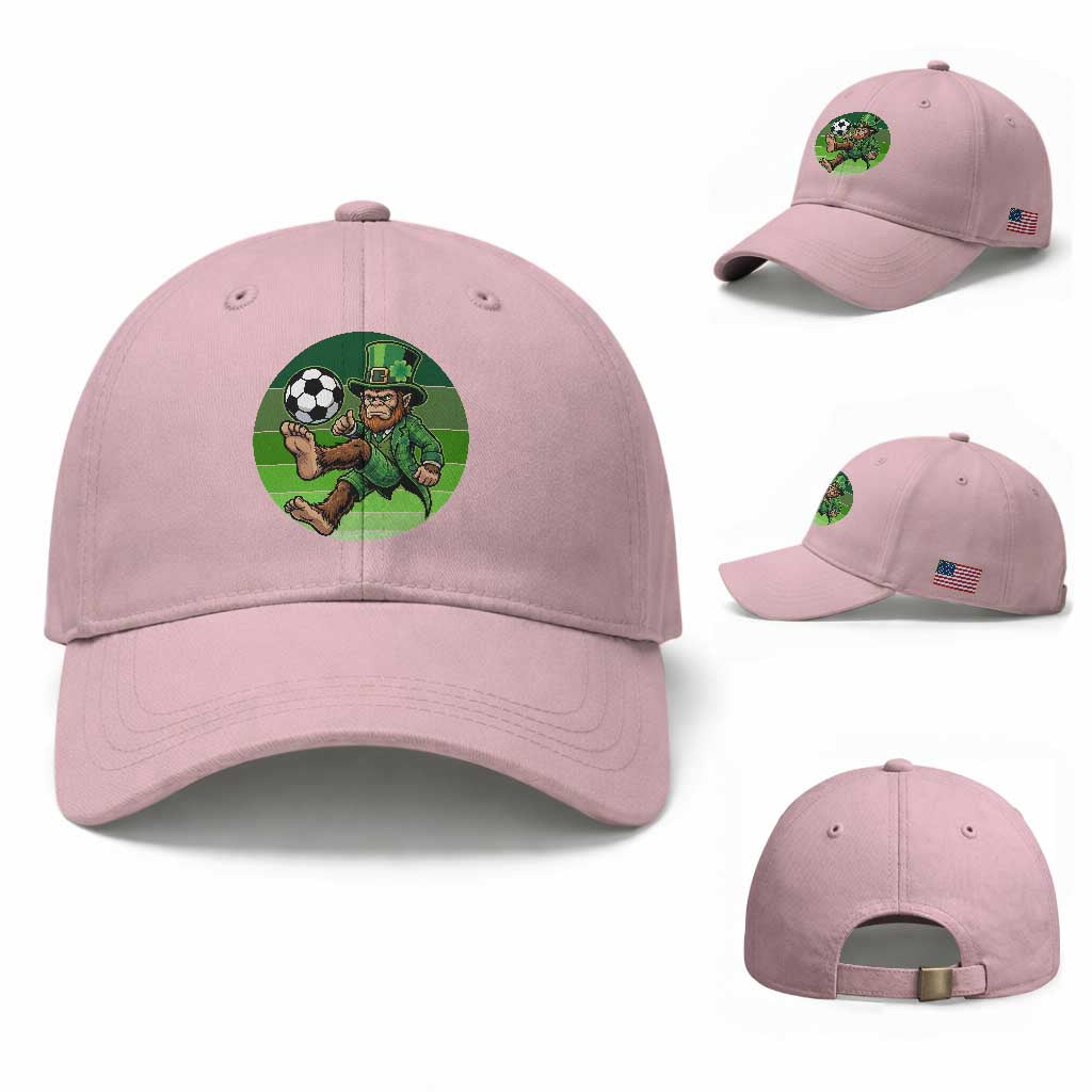Funny Bigfoot Playing Soccer Baseball Cap St Patricks Day TS12 Baseball Cap Universal Fit Light Pink Print Your Wear