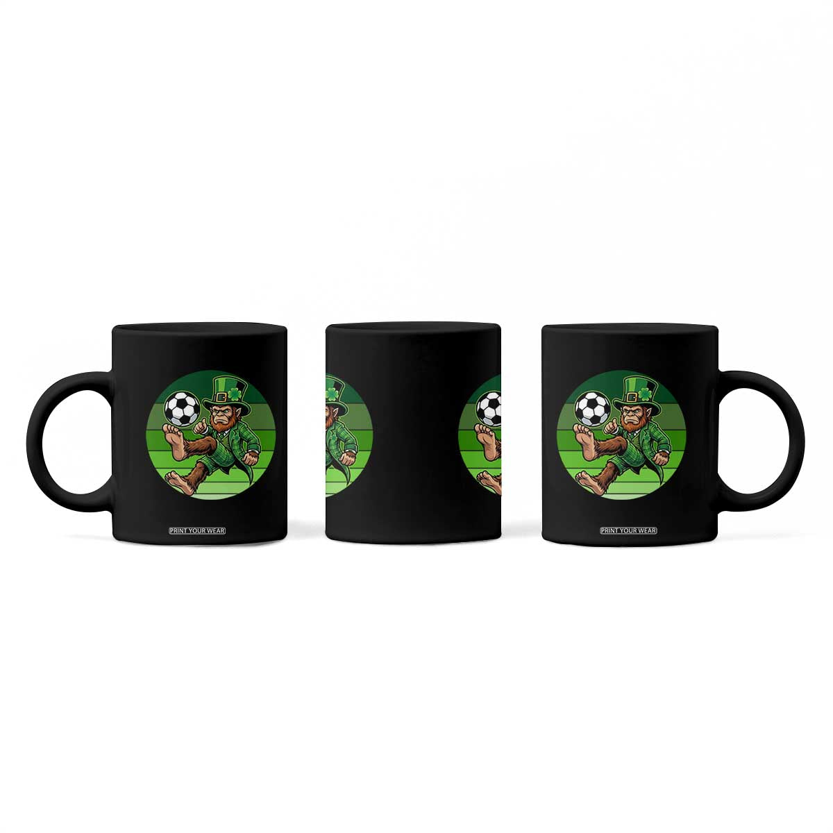 Funny Bigfoot Playing Soccer Coffee Mug St Patricks Day TS12 Print Your Wear