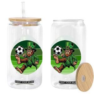 Funny Bigfoot Playing Soccer Glass Can St Patricks Day TS12 Print Your Wear