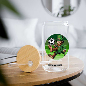 Funny Bigfoot Playing Soccer Glass Can St Patricks Day TS12 Print Your Wear