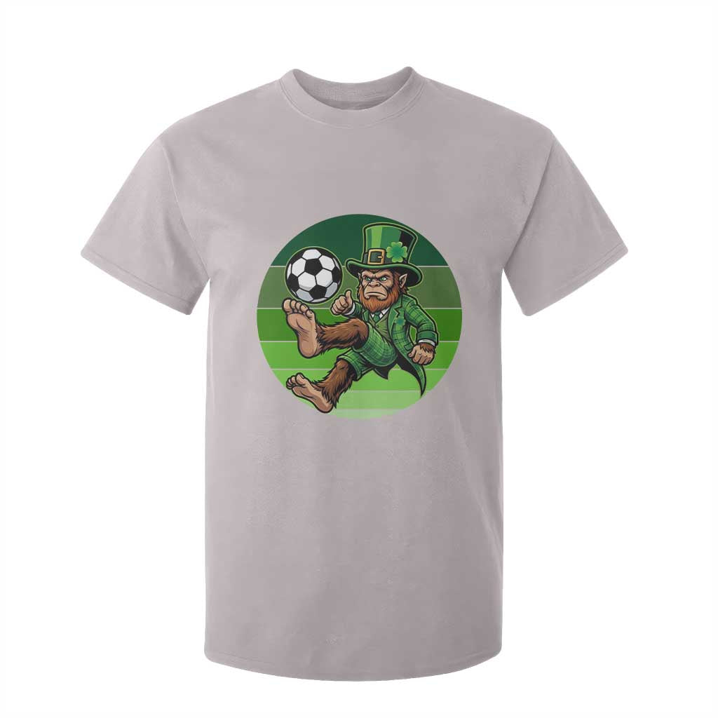 Funny Bigfoot Playing Soccer T Shirt For Kid St Patricks Day TS12 Ice Gray Print Your Wear