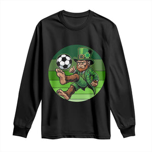 Funny Bigfoot Playing Soccer Long Sleeve Shirt St Patricks Day TS12 Black Print Your Wear