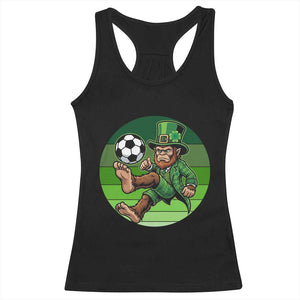Funny Bigfoot Playing Soccer Racerback Tank Top St Patricks Day TS12 Black Print Your Wear