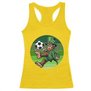 Funny Bigfoot Playing Soccer Racerback Tank Top St Patricks Day TS12 Daisy Print Your Wear