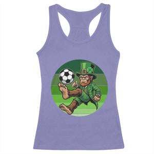 Funny Bigfoot Playing Soccer Racerback Tank Top St Patricks Day TS12 Violet Print Your Wear