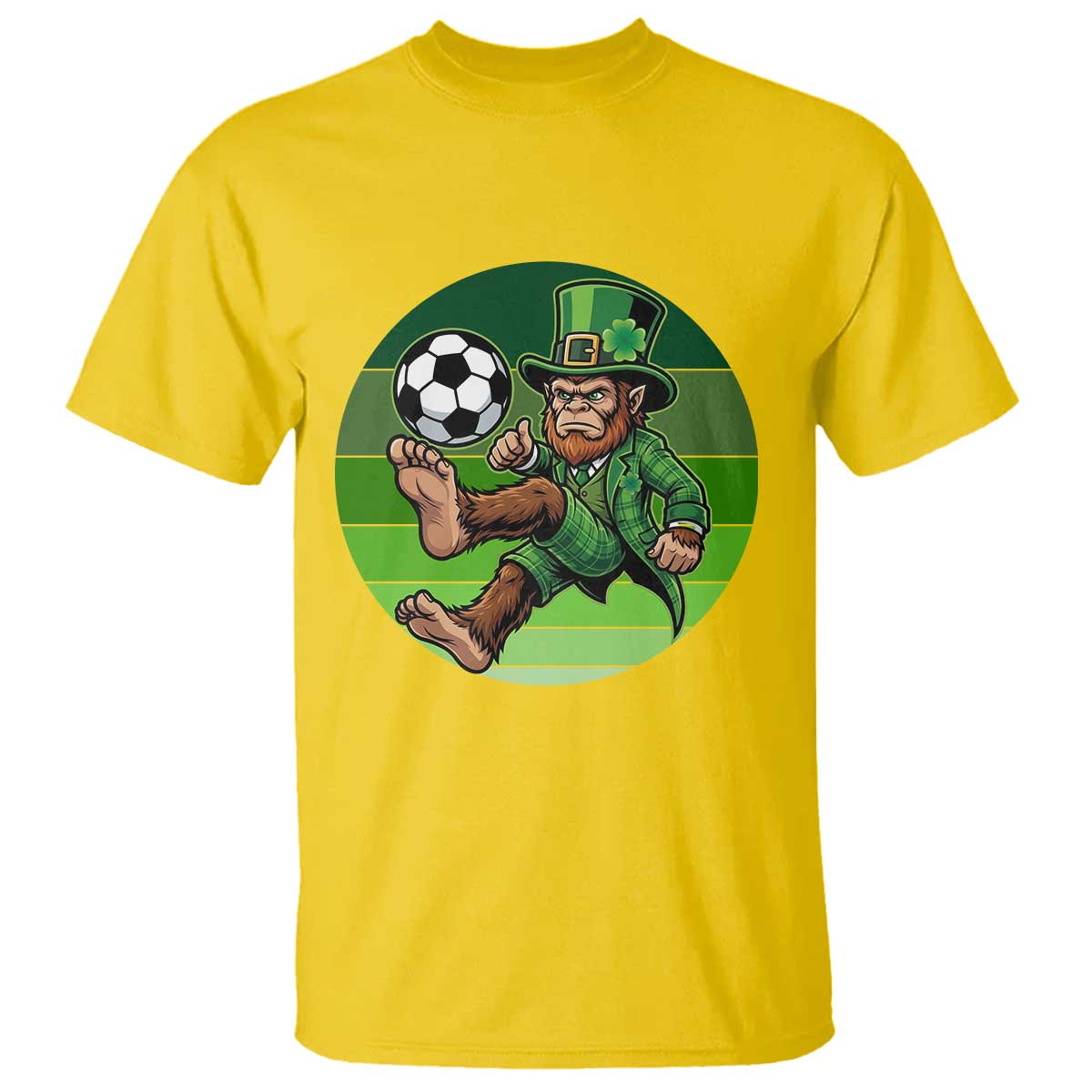Funny Bigfoot Playing Soccer T Shirt St Patricks Day TS12 Daisy Print Your Wear