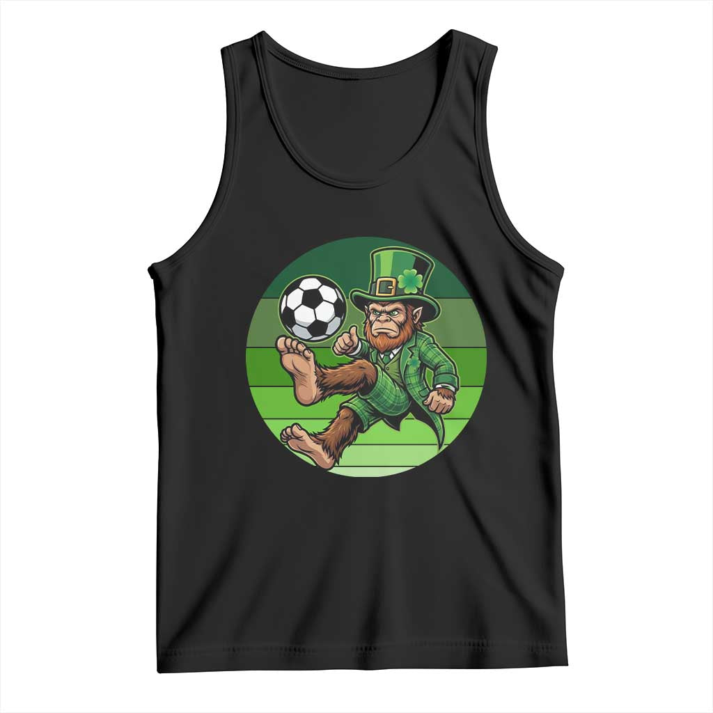 Funny Bigfoot Playing Soccer Tank Top St Patricks Day TS12 Black Print Your Wear