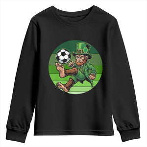 Funny Bigfoot Playing Soccer Youth Sweatshirt St Patricks Day TS12 Black Print Your Wear