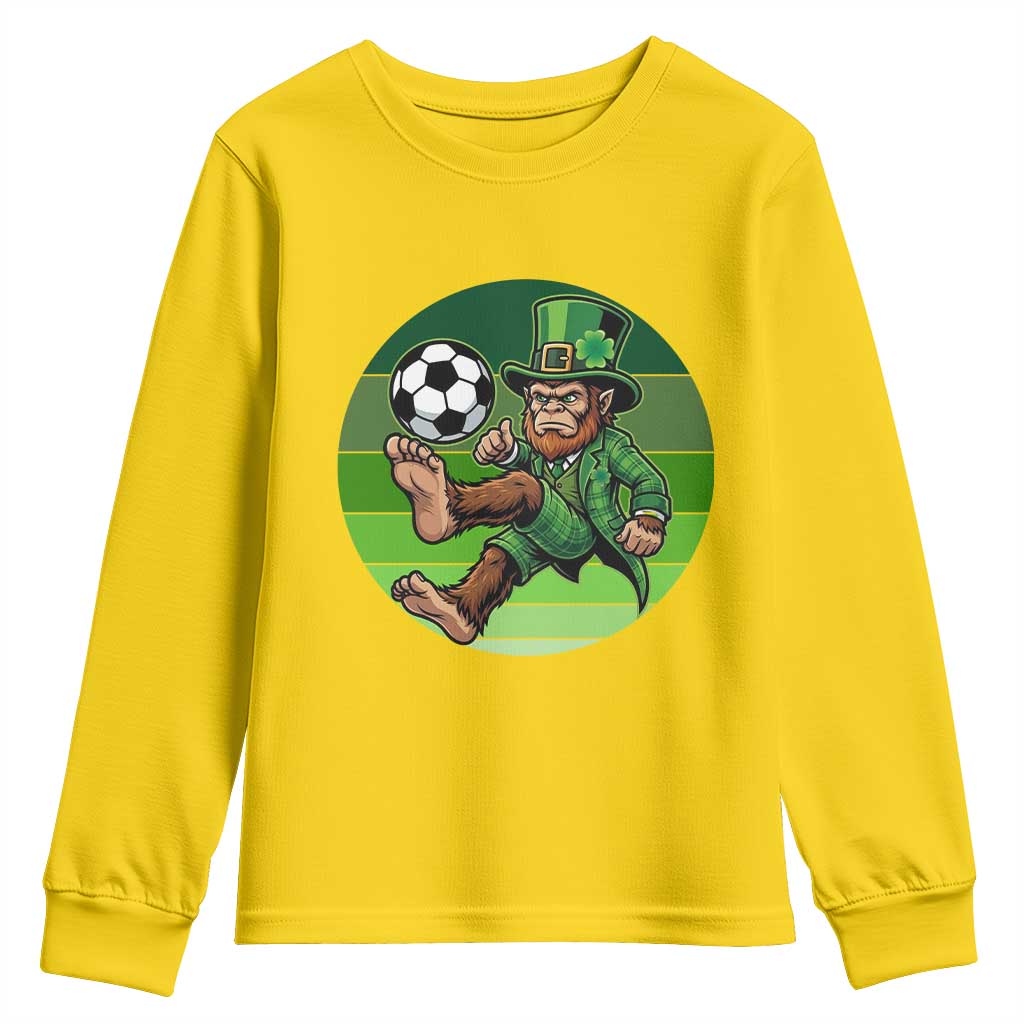 Funny Bigfoot Playing Soccer Youth Sweatshirt St Patricks Day TS12 Daisy Print Your Wear