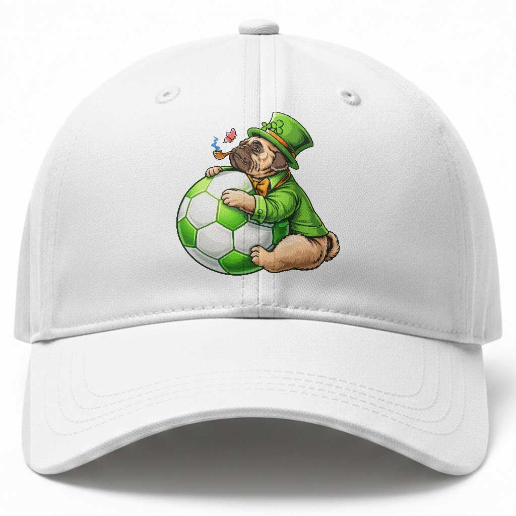 Lucky Pug Soccer Lover Baseball Cap St Paddys Day Irish Football Gift TS12 Print Your Wear