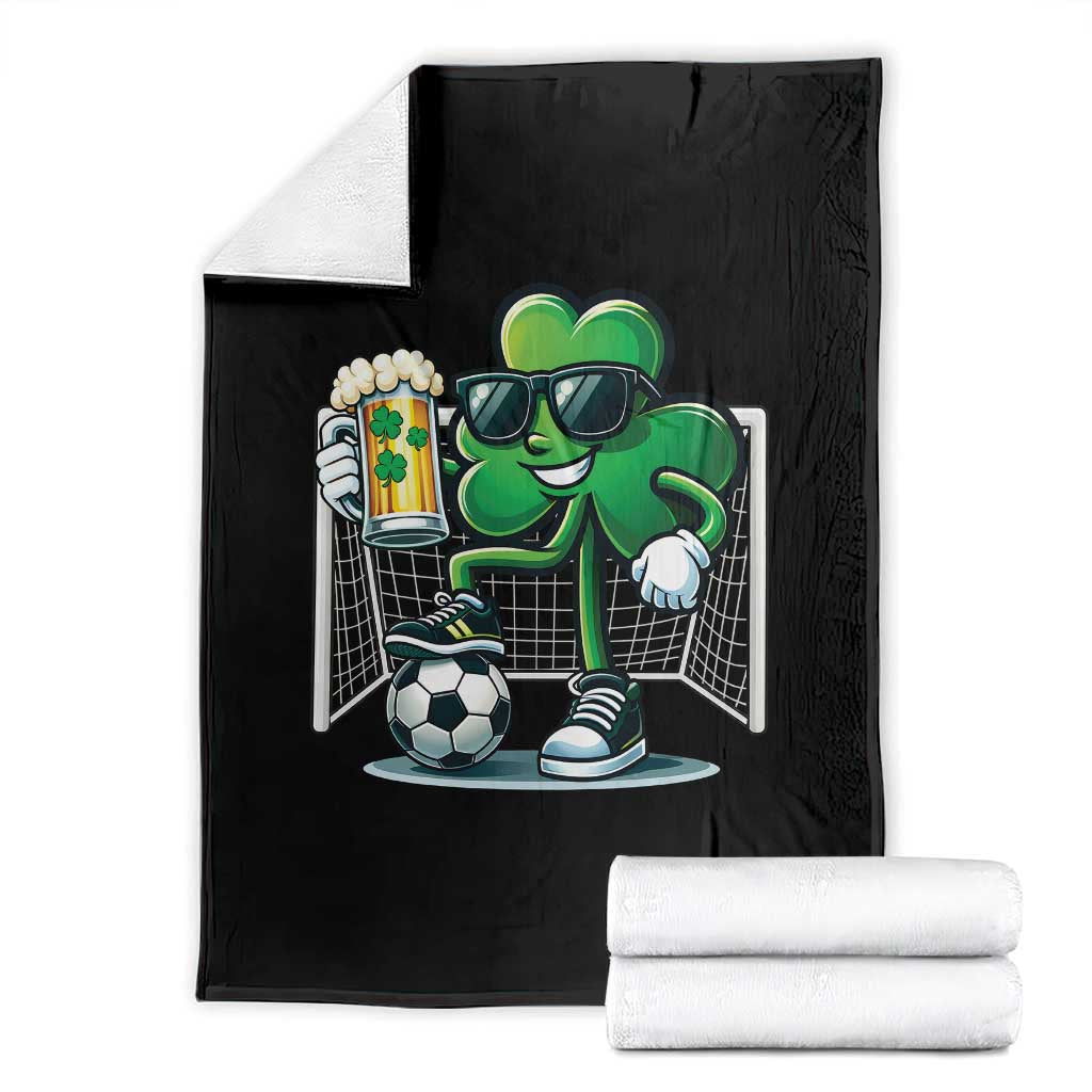 Funny Irish Shamrock Dabbing Soccer Throw Blanket St Patricks Day TS12 Black Print Your Wear