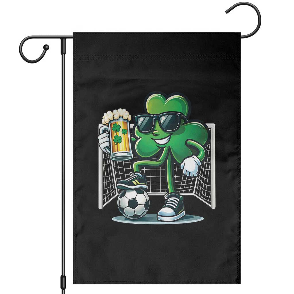 Funny Irish Shamrock Dabbing Soccer Garden Flag St Patricks Day TS12 Black Print Your Wear