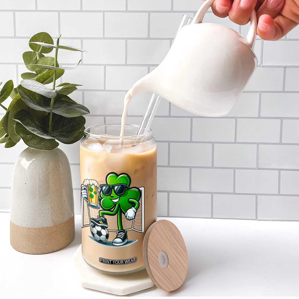 Funny Irish Shamrock Dabbing Soccer Glass Can St Patricks Day TS12 Print Your Wear