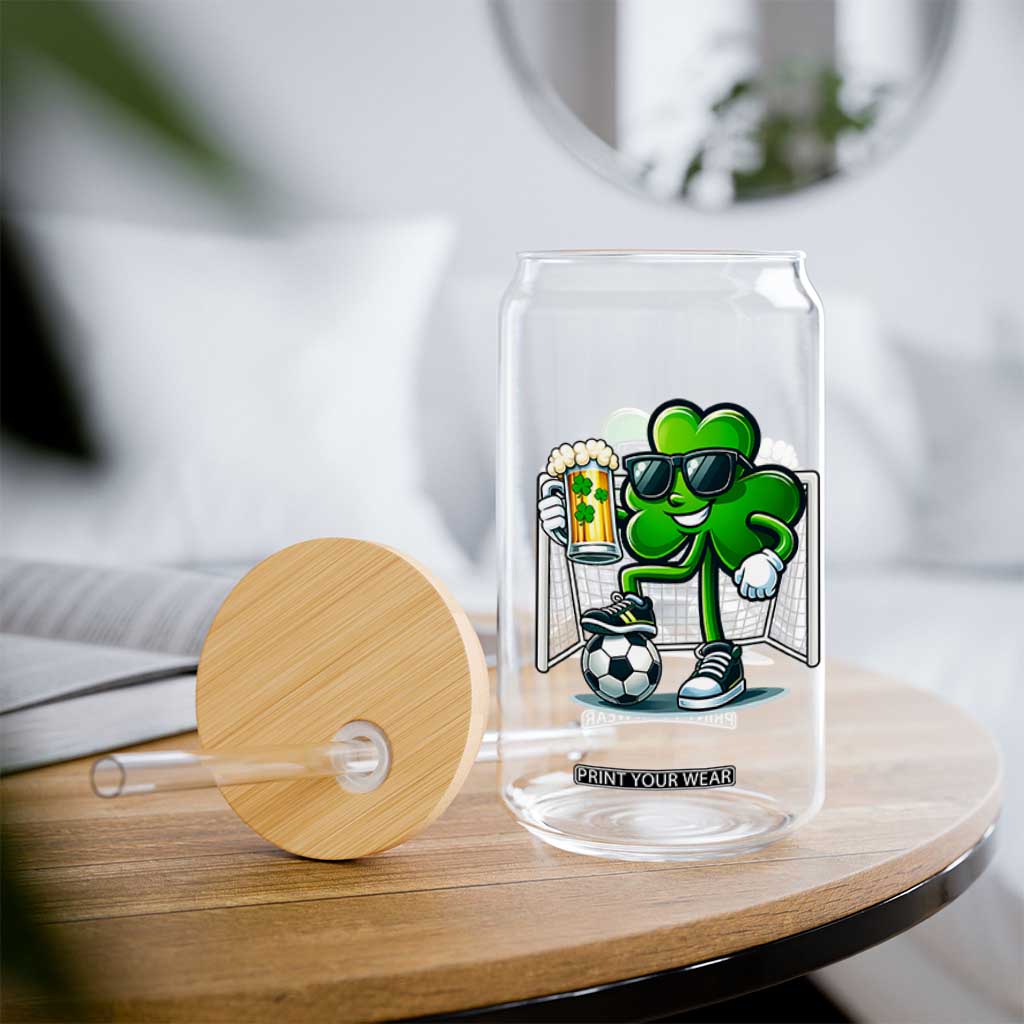 Funny Irish Shamrock Dabbing Soccer Glass Can St Patricks Day TS12 Print Your Wear