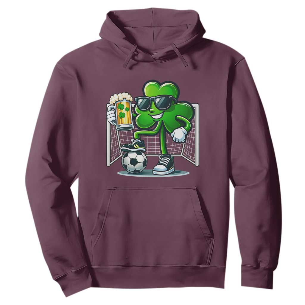 Funny Irish Shamrock Dabbing Soccer Hoodie St Patricks Day TS12 Maroon Print Your Wear