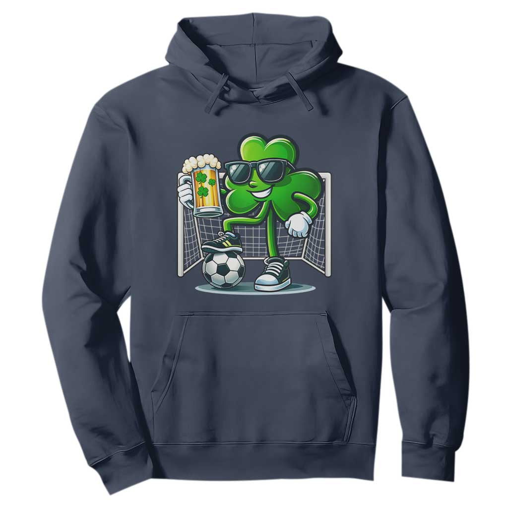 Funny Irish Shamrock Dabbing Soccer Hoodie St Patricks Day TS12 Navy Print Your Wear