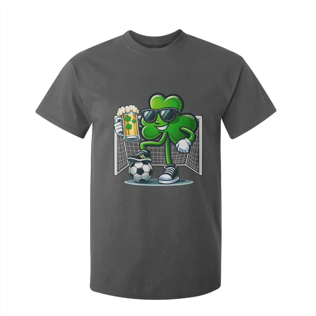 Funny Irish Shamrock Dabbing Soccer T Shirt For Kid St Patricks Day TS12 Dark Heather Print Your Wear