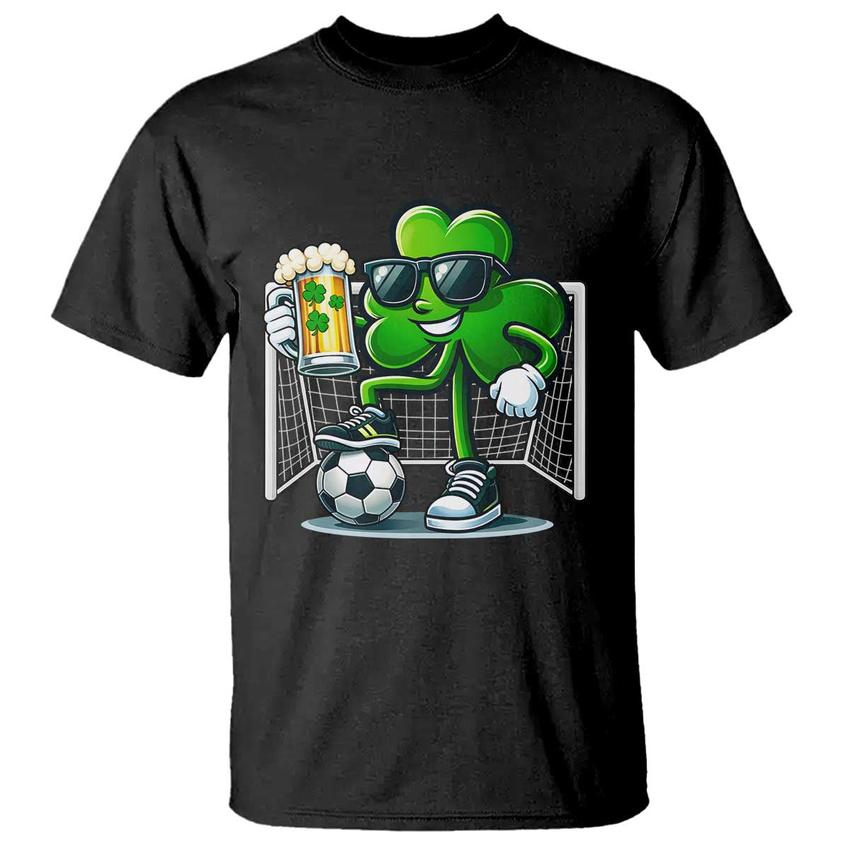 Funny Irish Shamrock Dabbing Soccer T Shirt St Patricks Day TS12 Black Print Your Wear